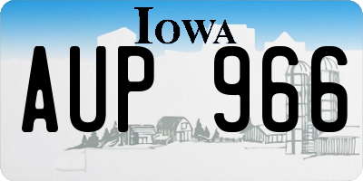 IA license plate AUP966