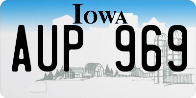 IA license plate AUP969