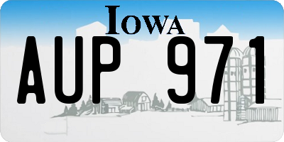 IA license plate AUP971