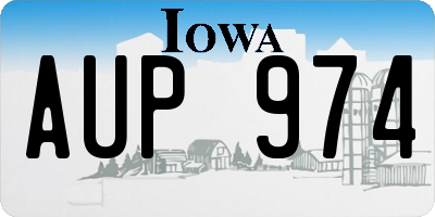IA license plate AUP974