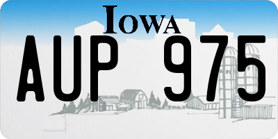 IA license plate AUP975