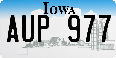 IA license plate AUP977