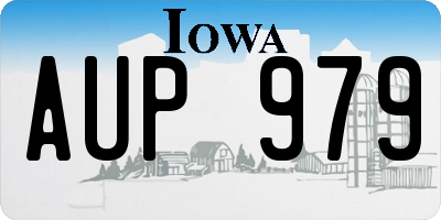 IA license plate AUP979