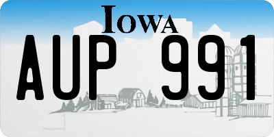IA license plate AUP991