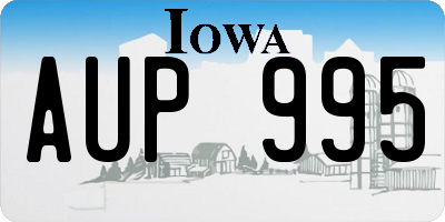 IA license plate AUP995