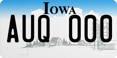 IA license plate AUQ000