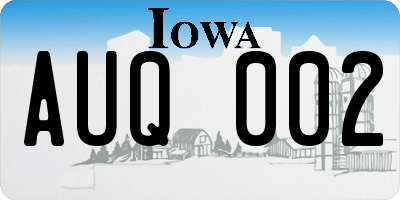 IA license plate AUQ002