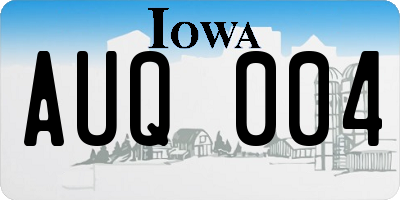 IA license plate AUQ004