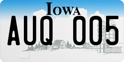 IA license plate AUQ005