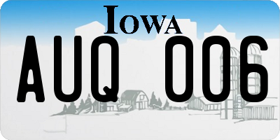 IA license plate AUQ006