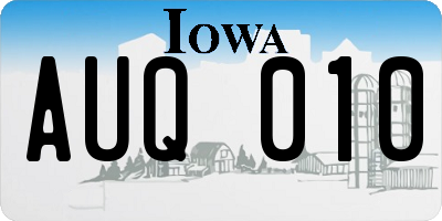 IA license plate AUQ010