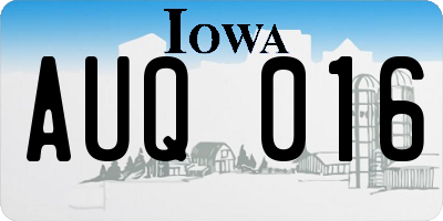 IA license plate AUQ016