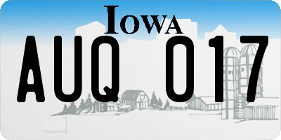 IA license plate AUQ017