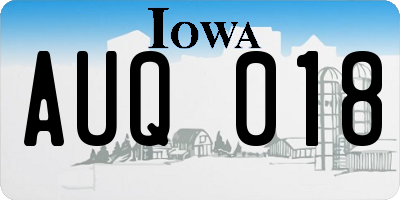 IA license plate AUQ018