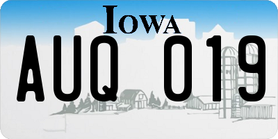 IA license plate AUQ019