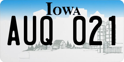 IA license plate AUQ021