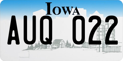 IA license plate AUQ022