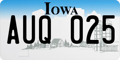 IA license plate AUQ025