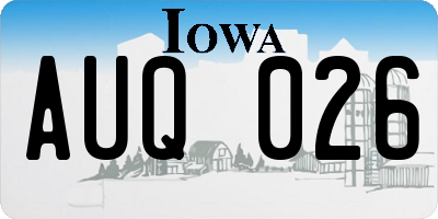 IA license plate AUQ026