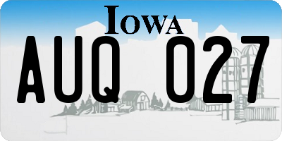 IA license plate AUQ027