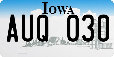 IA license plate AUQ030