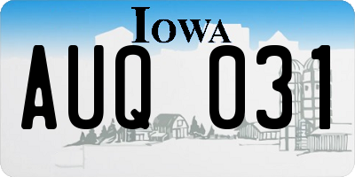 IA license plate AUQ031