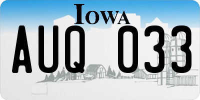 IA license plate AUQ033