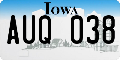 IA license plate AUQ038