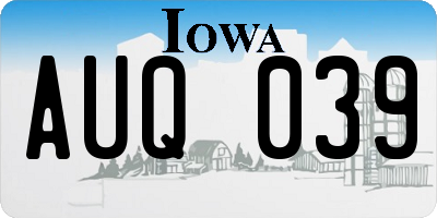 IA license plate AUQ039