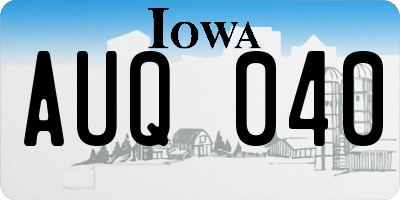 IA license plate AUQ040
