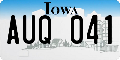 IA license plate AUQ041