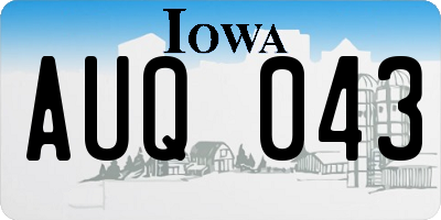 IA license plate AUQ043