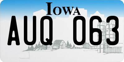 IA license plate AUQ063
