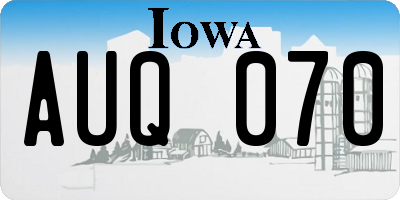 IA license plate AUQ070