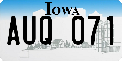 IA license plate AUQ071