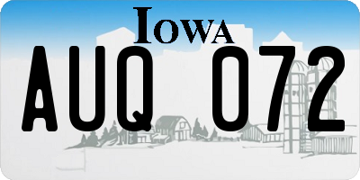 IA license plate AUQ072