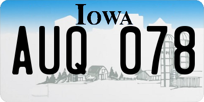IA license plate AUQ078