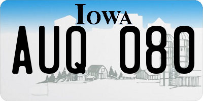 IA license plate AUQ080