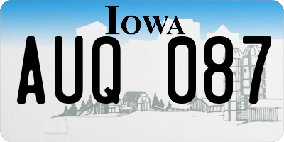 IA license plate AUQ087