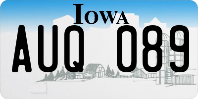 IA license plate AUQ089
