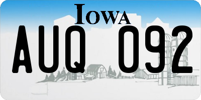 IA license plate AUQ092
