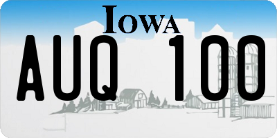IA license plate AUQ100