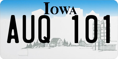 IA license plate AUQ101
