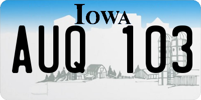 IA license plate AUQ103