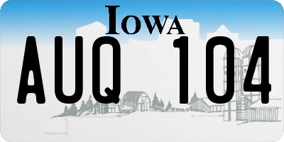 IA license plate AUQ104