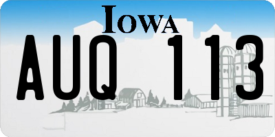 IA license plate AUQ113