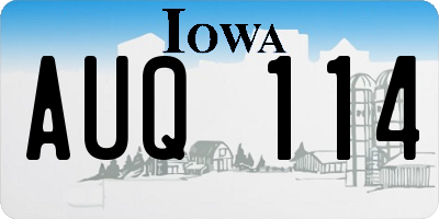 IA license plate AUQ114