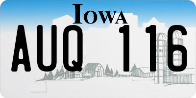 IA license plate AUQ116
