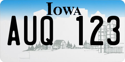 IA license plate AUQ123