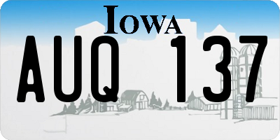 IA license plate AUQ137